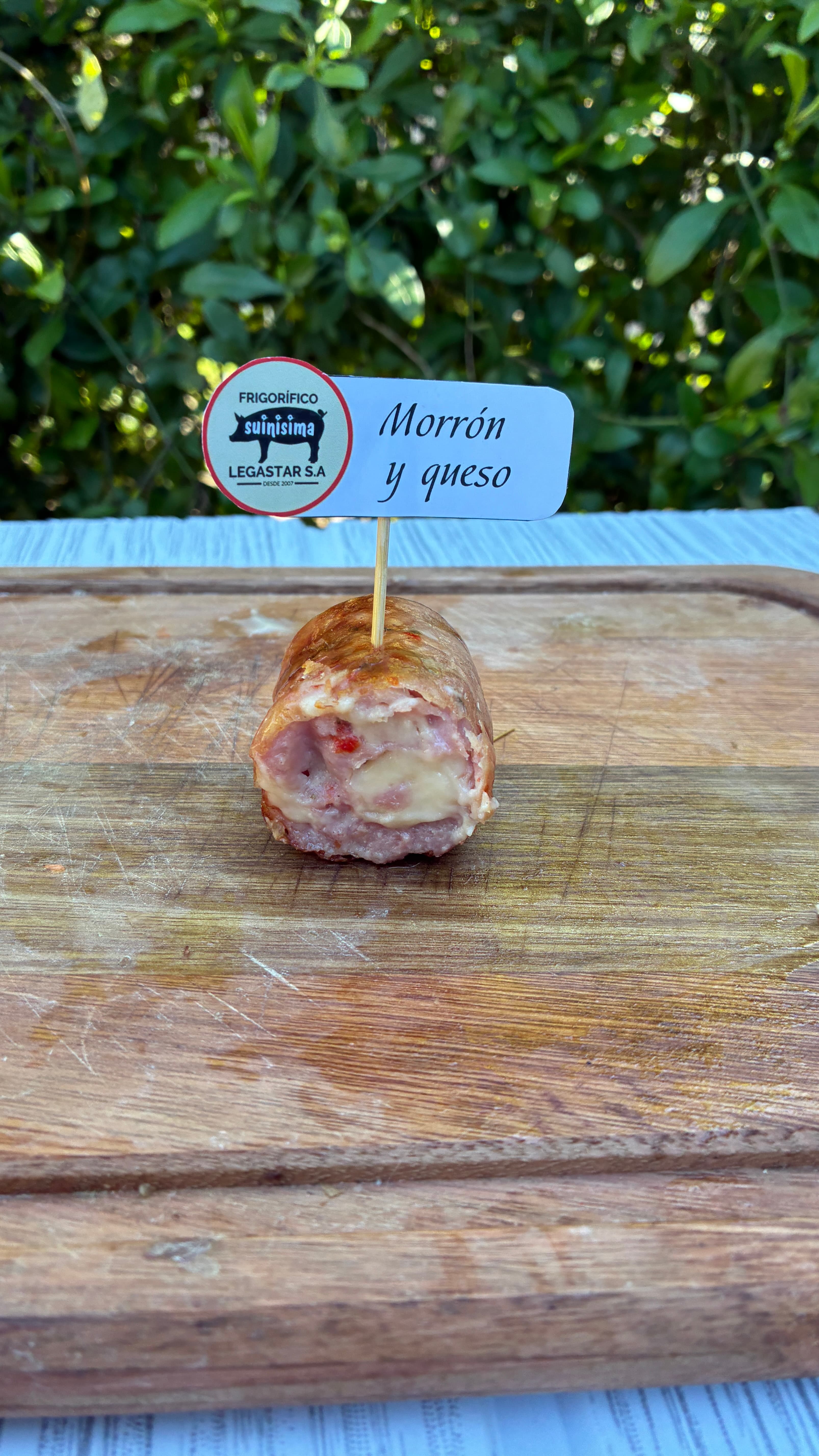 Chorizo de morrón y queso